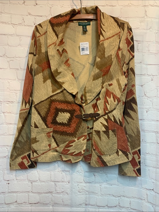 Lauren Ralph Lauren Jackets & Blazers - NEW Ralph Lauren Jeans Company Cotton Aztec Western Wrap Buckle Jacket Size M